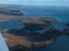 Aerial view showing location of 6 acre parcel in relation to Bras d' or  lakes