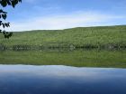 Looking north across Denas pond from the property towards Northside Mountain.