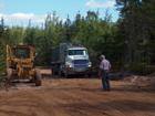 Construction (gravelling) on the Neil's Shore road.