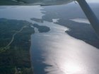 Aerial view looking west toward little Narrows point and Whycocomagh Bay