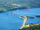 Aerial photo shows lot in relation to Seal Island Bridge and waterfront access