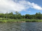 The property as seen from the water on a beautiful summer day.