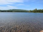 The view from the shoreline of the property.